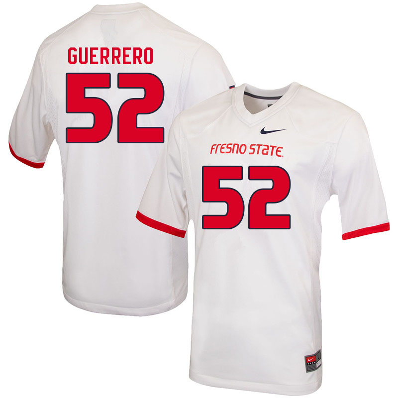 Men #52 Jalen Guerrero Fresno State Bulldogs College Football Jerseys Sale-White